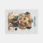 リトルライオパーソナライズされたン フリースブランケット (正面(横))