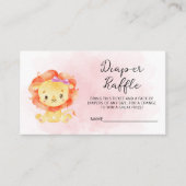 リトルライオンその女の子の水色おむつラッフル エンクロージャーカード (正面)