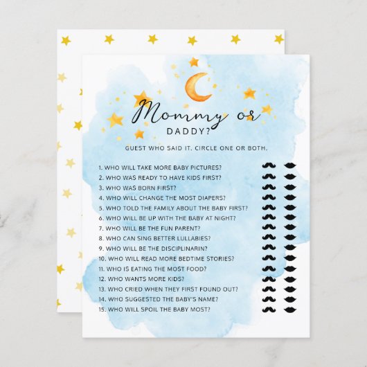 リトルライオンその男の子のママまたはパパの赤ちゃんシャワー (正面/裏面)