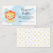 リトルライオンその男の子の水色おむつラッフル エンクロージャーカード (正面/裏面)