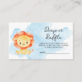 リトルライオンその男の子の水色おむつラッフル エンクロージャーカード (正面)