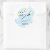 リトルライオンその男の子の水色ブルーありがとう ラウンドシール (バッグ)