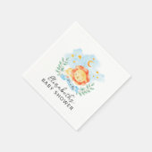 リトルライオンその男の子の水色ブルーベビーシャワー スタンダードカクテルナプキン (角)