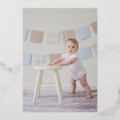 リトルライオンカブ男の赤ちゃん1stバースデーフォト 箔招待状 (裏面)