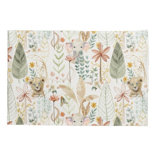 リトルライオンキングサファリジャングルボーイベビー子供部屋 枕カバー (裏面-左)