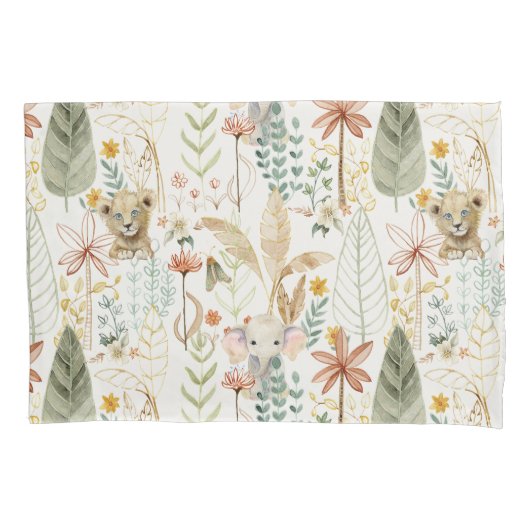 リトルライオンキングサファリジャングルボーイベビー子供部屋 枕カバー (正面左)