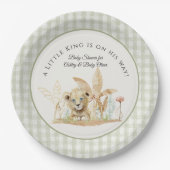リトルライオンキングサファリジャングルボーイ赤ちゃんシャワー ペーパープレート (正面)