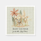 リトルライオンキングゼブラジラフェサファリベイビーシャワー スタンダードカクテルナプキン (正面)