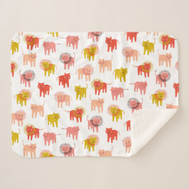 リトルライオンズシェルパベビーブランケットインウォームデザート シェルパブランケット