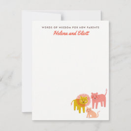 リトルライオンズデザートウォーミングベビーシャワーアドバイスカード 招待状