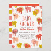 リトルライオンズデザートウォーミングベビーシャワー招待状 招待状 (正面/裏面)