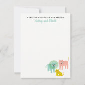 リトルライオンズニュートラルベビーシャワーアドバイスカード 招待状 (正面)