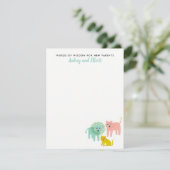 リトルライオンズニュートラルベビーシャワーアドバイスカード 招待状 (スタンド正面)