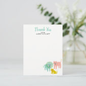 リトルライオンズベビーシャワーフラットサンキューノートカード サンキューカード (スタンド正面)