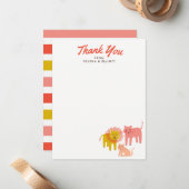 リトルライオンズベビーシャワーフラットサンキューノートカード ノートカード (正面/裏面インサイチュ)