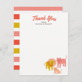 リトルライオンズベビーシャワーフラットサンキューノートカード ノートカード (正面/裏面)