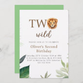 リトルライオンツワイルドパーティーボーイ誕生日 招待状 (正面/裏面)