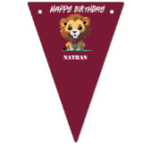リトルライオンパーソナライズされた誕生日 バンティングフラッグ (第2の旗)