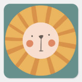 リトルライオン誕生日 スクエアシール (正面)