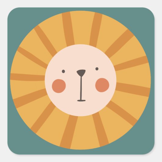 リトルライオン誕生日 スクエアシール (正面)