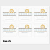 リトルライオン{青} |蔵書票 スクエアシール (シート)