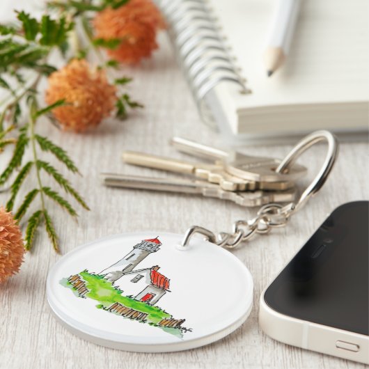 リトルライトハウスウォーターカラー キーホルダー (正面右)