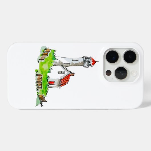 リトルライトハウスウォーターカラー Case-Mate iPhoneケース (裏面 (横))