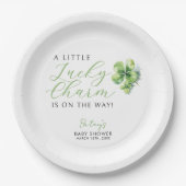 リトルラッキーチャームは途中ベビーシャワー ペーパープレート (正面)
