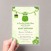 リトルラッキーワンシャムロックベビーガールウェア アクリル招待状 (インサイチュ (ポータブル))