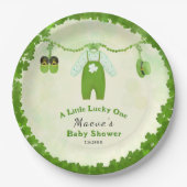 リトルラッキーワンシャムロックベビー衣装ベビーシャワー ペーパープレート (正面)