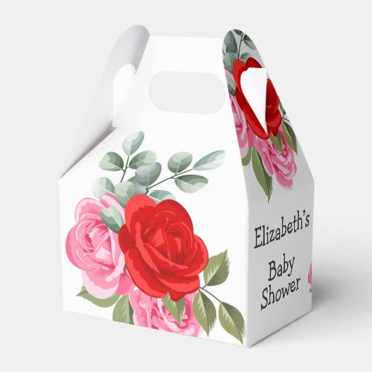 リトルラディバグ赤ピンクフローラガールベビーシャワー フェイバーボックス (裏面サイド)