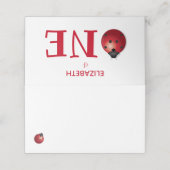 リトルラディバグ1つ最初の誕生日赤い黒のドット プレイスカード (外部開封)