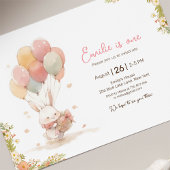 リトルラビットバルーンファースト誕生日 招待状