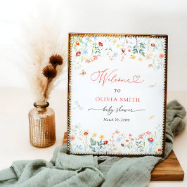 リトルラブバグかわいいガーデン赤ちゃんシャワーへようこそ ポスター