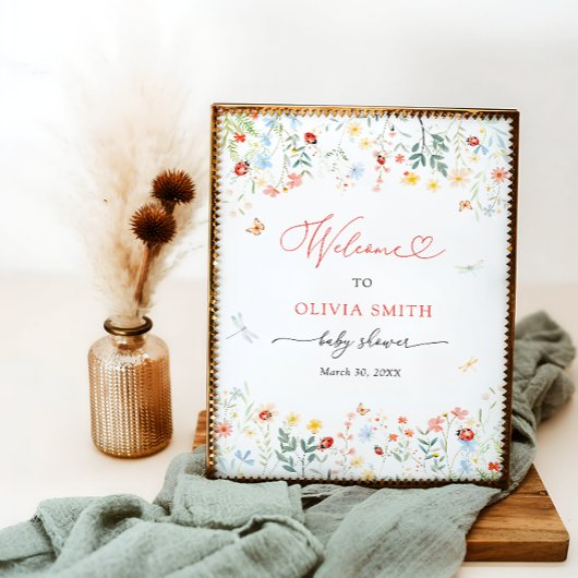 リトルラブバグかわいいガーデン赤ちゃんシャワーへようこそ ポスター