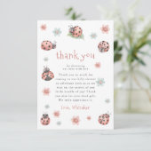 リトルラブバグフローラガールベビーシャワー サンキューカード (スタンド正面)