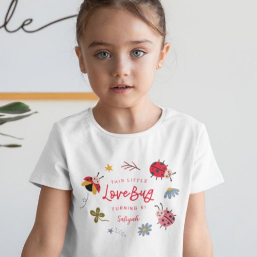 リトルラブバグ女の子の誕生日パーティー Tシャツ