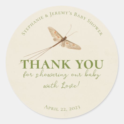 リトルラブバグ赤ちゃんシャワークラシックラウンドステッカー ラウンドシール (正面)