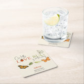 リトルラブバグ赤ちゃんシャワーバタフライ スクエアペーパーコースター (インサイチュ)