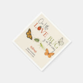 リトルラブバグ赤ちゃんシャワーバタフライ スタンダードカクテルナプキン (角)