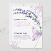 リトルラブバグ バタフライ ラベンダー ベビーシャワー 招待状 (裏面)