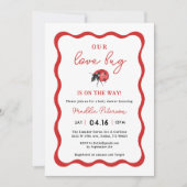 リトルラブバグLadybug女の子の赤ちゃんシャワー 招待状 (正面)