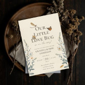 リトルラブバグQRコードベビーシャワー招待状 招待状