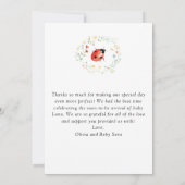 リトルラブWildflower赤ちゃんシャワー サンキューカード (裏面)