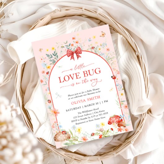 リトルラブWildflower赤ちゃんシャワー 招待状