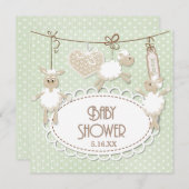 リトルラムトイベビースシャワー 招待状 (正面/裏面)