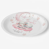 リトルラムピンクガールベビーシャワー ペーパープレート (アングル)