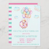 リトルラムファースト誕生日パーティー 招待状 (正面/裏面)