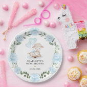 リトルラムブルーフローラグリーンリーベビーシャワー ペーパープレート (パーティー)