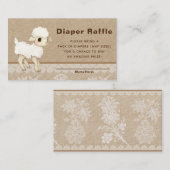 リトルラムベビーシャワーおむつラッフルエンクロージャー エンクロージャーカード (正面/裏面)